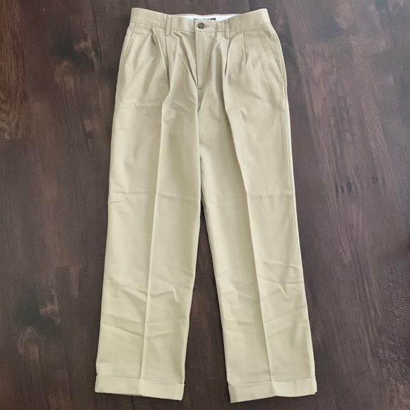 DOCKERS D3 CHINO KHAKI PANTS TAN COTTON PLEATED - Picture 2 of 9